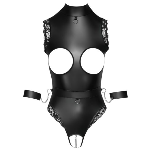 Cottelli Bondage - atvērts sieviešu bodijs ar atklātām krūtīm melns - L