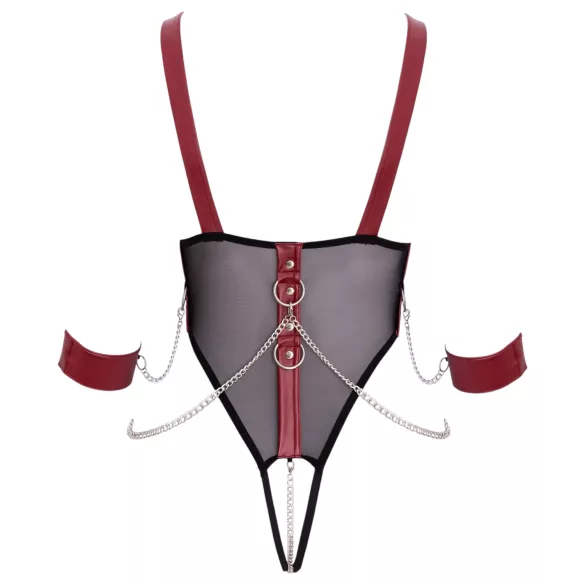 Cottelli Bondage - erotiskā sieviešu bodija ar ķēdi, melna