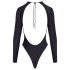 Cottelli - atvērts muguras, mirdzošs bodijs (melns)