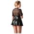 Cottelli Plus Size - Mirdzoša kleita ar sarkanu korseti (melna) - XXL