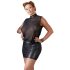 Cottelli Plus Size - spīdīga šifona kleita (melna) - 2XL