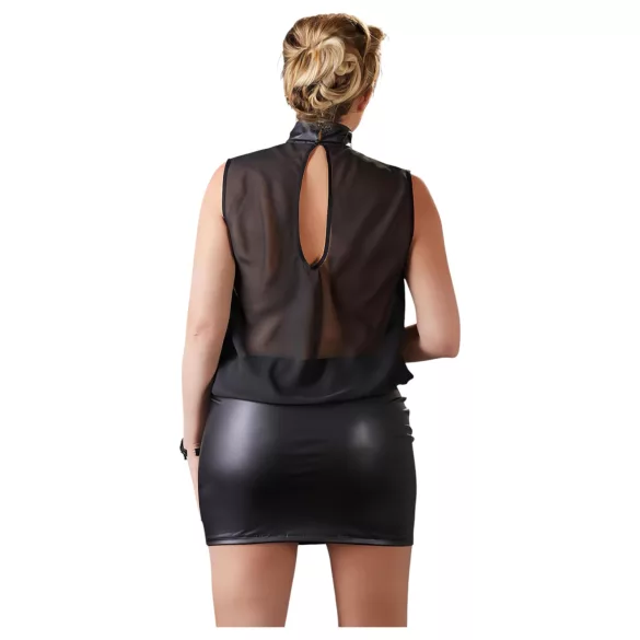 Cottelli plus size sieviešu spīdīga šifona kleita melna - 3XL