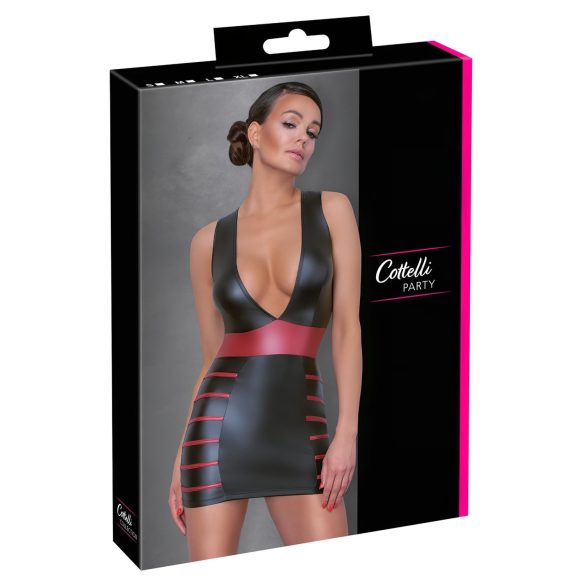 Cottelli Party - svītraina pieguļoša kleita (melna-sarkana) - XL