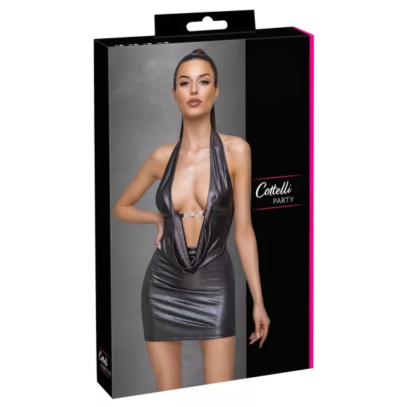 Cottelli Party - kakla siksnas kleita (sudraba) - XL