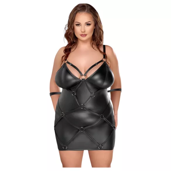 Cottelli plus size kleita ar aproci melna