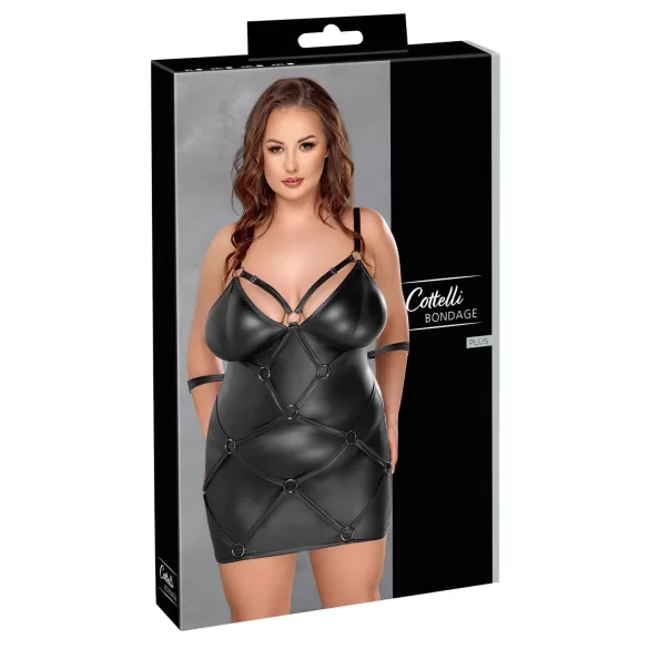 Cottelli plus size kleita ar aproci melna