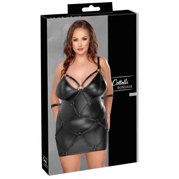 Cottelli plus size kleita ar aproci melna