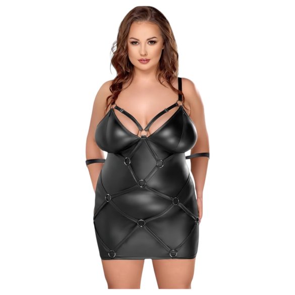Cottelli Plus Size - kleita ar važām (melna) - 2XL
