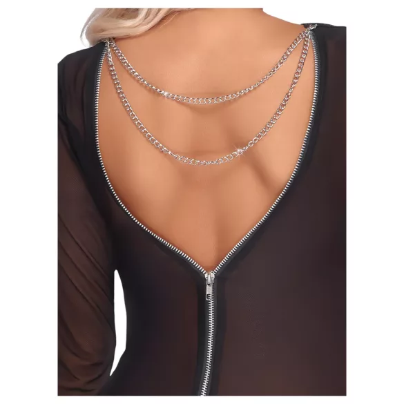 Cottelli Party - sieviešu caurspīdīga kleita ar rāvējslēdzēju, melna - L