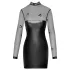 Noir - caurspīdīga spīdīga kleita ar augšdaļu melna - XL