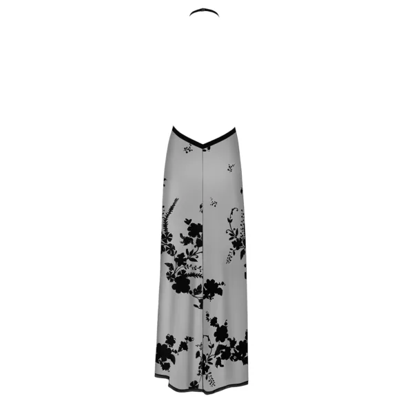 Noir - caurspīdīgs ziedu-motīvu maxi kleita (melna) - M