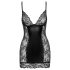 Noir - caurspīdīga sānu mini kleita (melna)