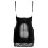 Noir - caurspīdīga sānu mini kleita (melna)