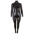 Cottelli Plus Size - spīdīgs ilgārmu ballītes tērps (melns) - 4XL