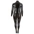 Cottelli Plus Size - spīdīgs ilgārmu ballītes tērps (melns) - 4XL