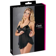   Cottelli - sieviešu babydoll naktskrekls ar volāniem melns - M
