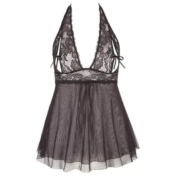 Cottelli plus size babydoll ar mežģīnēm melns