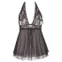 Cottelli plus size babydoll ar mežģīnēm melns