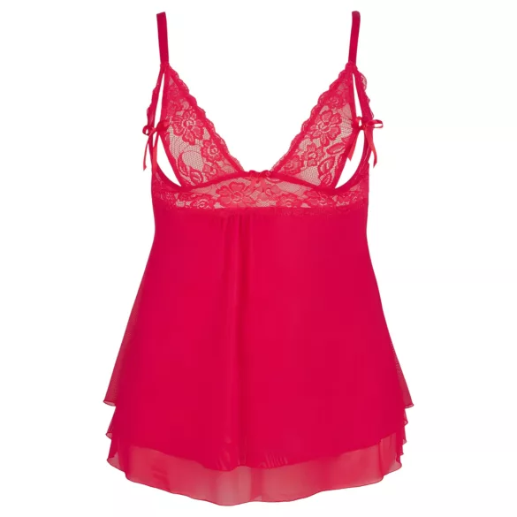 Cottelli plus size babydoll ar mežģīnēm sarkans - 2XL