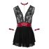 Cottelli Bondage - mežģīņu babydoll ar kakla siksnu (melns) - M