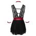 Cottelli Bondage - mežģīņu babydoll ar kakla siksnu (melns) - M