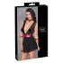 Cottelli Bondage - mežģīņu babydoll ar kakla siksnu (melns) - XL