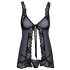Skūpstāma - atvērta babydoll kleitiņa (melna)
