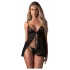 Obsessive babydoll komplekts ar mežģīnēm melns