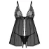 Obsessive babydoll komplekts ar mežģīnēm melns