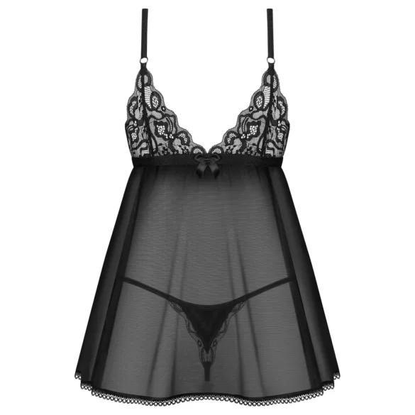 Obsessive babydoll komplekts ar mežģīnēm melns