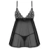 Obsessive babydoll komplekts ar mežģīnēm melns