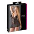 Cottelli Plus Size - mežģīņu caurspīdīga naktskrekls (melns)