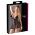 Cottelli Plus Size - mežģīņu caurspīdīga naktskrekls (melns) - 3XL