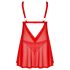 Obsessive Elianes - mežģīņu babydoll komplekts (sarkans) - M/L