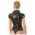 LATEX - sieviešu īsroku tops ar rāvējslēdzēju (melns)