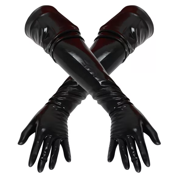 Latex garie cimdi unisex melni - L