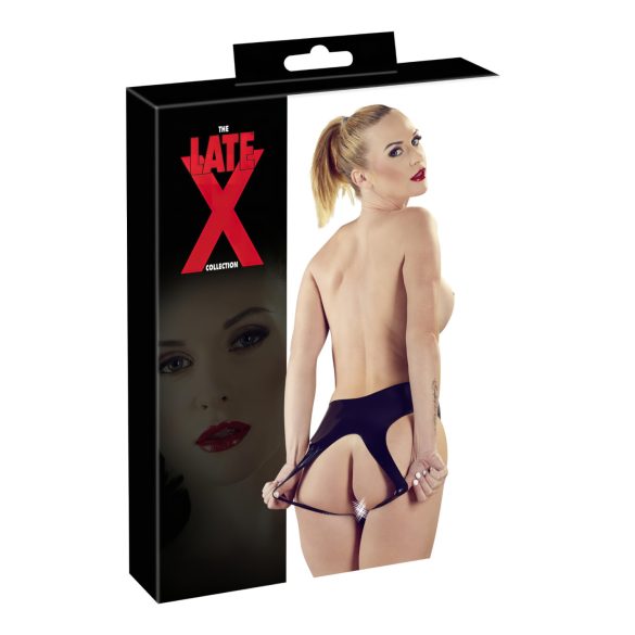 LATEX - pilnībā atvērts sieviešu stringi - melns (S-L)