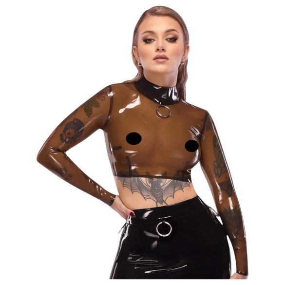 LATEKSS - caurspīdīgs lateksa tops (caurspīdīgs-melns) - S-L