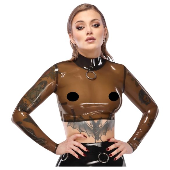 LATEX - sieviešu caurspīdīgs lateksa tops melns - M