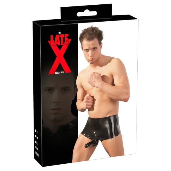 LATEX - bokseršorti ar dzimumlocekļa pārsegu (melni)