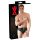 LATEX - vīriešu apakšveļa ar anālo dildo un iekšējo dzimumlocekli (melna) - XL