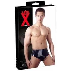   Latex vīriešu apakšbikses ar iekšēju konisku anālo dildo (melnas) - M