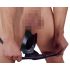 LATEX - vīriešu apakšveļa ar konisku anālās lodītes rotaļlietu (melna) - XL