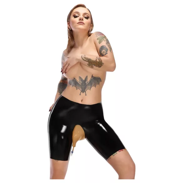 LATEX - lateksa urīna savācējs ar apakšdaļu un iztukšošanas atveri (melns)