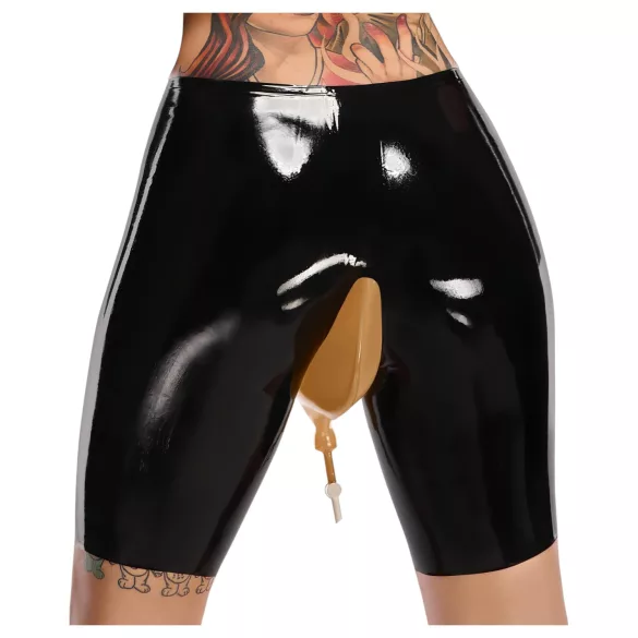 LATEX - lateksa urīna savācējs ar apakšdaļu un iztukšošanas atveri (melns)