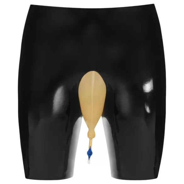 LATEX - lateksa urīna savācējs ar apakšdaļu un iztukšošanas atveri (melns)