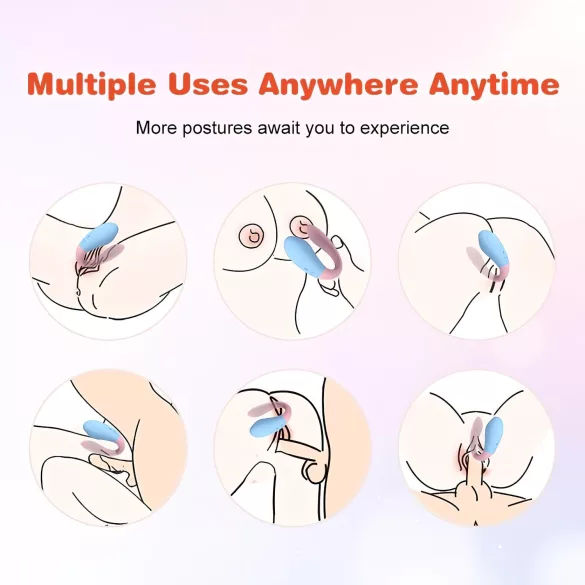 Mrow 03 - pāru vibrators, uzlādējams, ūdensizturīgs, zils-rozā