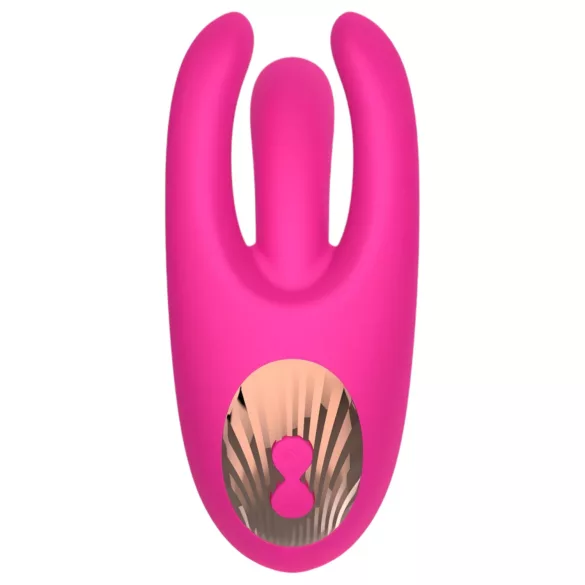 Mrow - klitora stimulators ar 3 zariem, uzlādējams vibrators, rozā