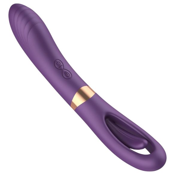 Funny Me Dual - vibrators ar mēli un klitora stimulāciju, uzlādējams, violets
