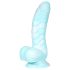 OgazR Jūras Čūska - rievots dildo - 17 cm (zils-balts)